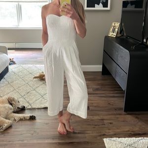 Calling all brides! White eyelet jumpsuit